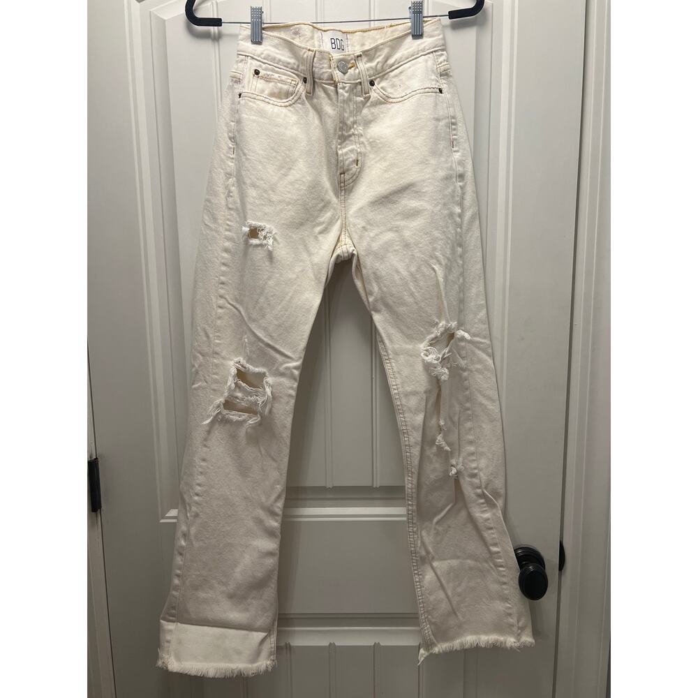 Urban Outfitters Women’s BDG‎ Cowboy Jean High Waisted Distressed Size 26 Beige